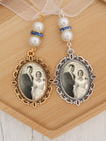 Something Blue Memorial Bridal Bouquet Charm, Bridal Bouquet Charms, Oval Wedding Memorial Keepsake, Flower Bouquet Photo Charm, Shop Canada Bouquet