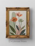 Matisse Style Wall Art Floral Poppy Print - Pastel Botanical Decor Boho Flower Market Poster House Warming Gift Digital Instant Download house warming flower