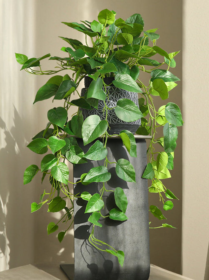 Fake Epipremnum Aureum Wall Hanging with Pot, Faux Pothos Wall Decor, Trails Leaf Vine Plant Craft, Artificial Greenery, Home Greenery Decor faux plants
