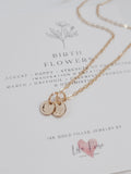 Dainty Mini Birth Flower Necklace, 14K Gold Filled, Sterling Silver, Tiny Floral Disc, HAND STAMPED, Minimalist Necklace, Gift for her birthday flower