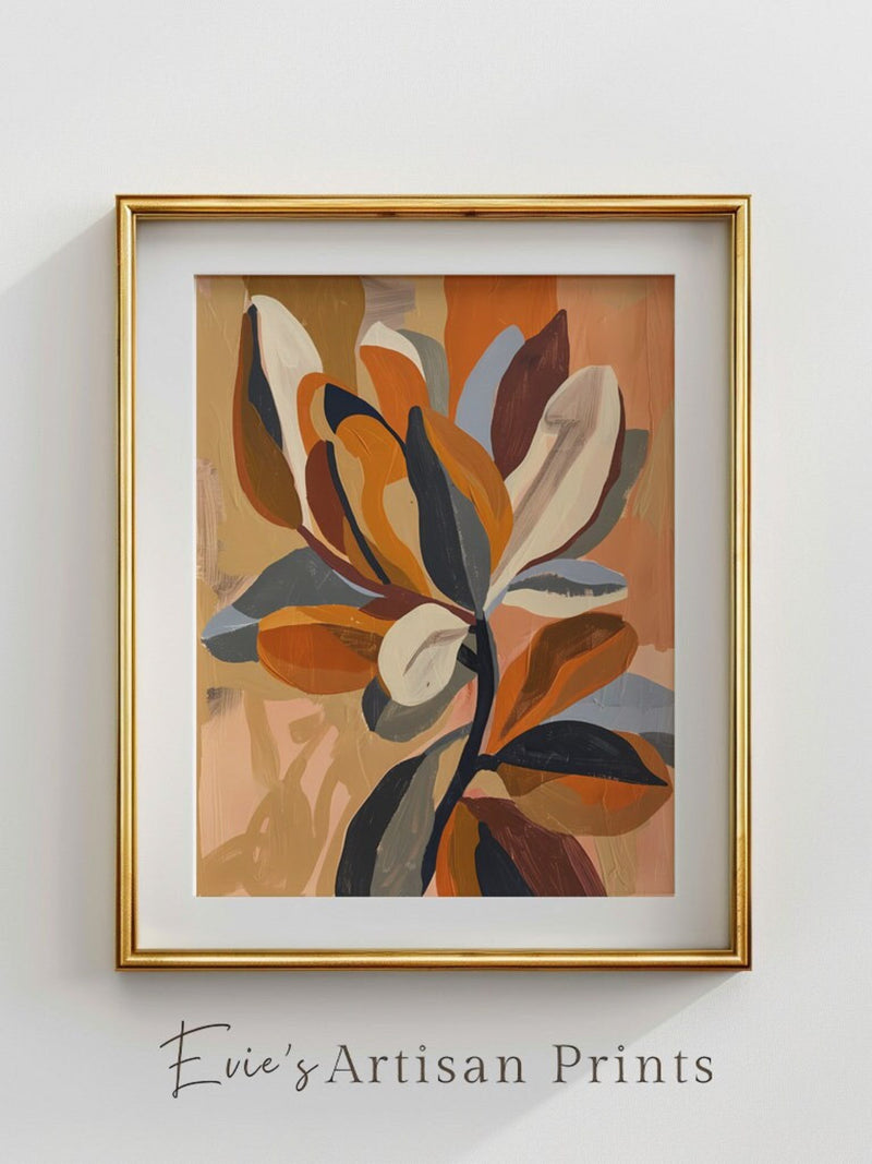 Matisse Style Wall Art Floral Print Oil Painting Textured - Earthy Tones Botanical Decor Poster House Warming Gift Digital Instant Download house warming flower