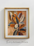 Matisse Style Wall Art Floral Print Oil Painting Textured - Earthy Tones Botanical Decor Poster House Warming Gift Digital Instant Download house warming flower