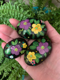 Floral Painted Rocks (Set of 3): Spring Flowers rocks , Garden Decor, Valentine gift house warming flower