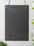 Personalised Flower Design Memo Board, House Warming, Kitchen, Chalk Board, Laser Engraved Gift, Wedding, Birthday, Anniversary, Christmas house warming flower