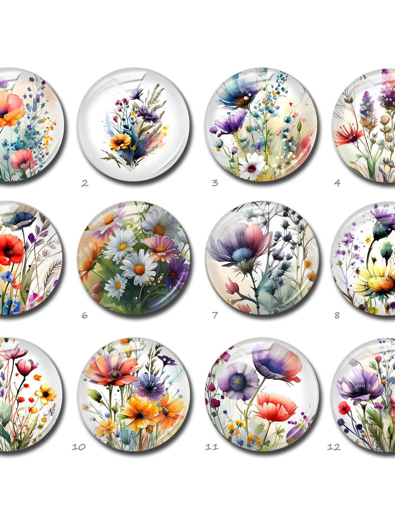 Flower Cabochon, Floral image Glass dome, DIY Glass Picture Cameo, 10mm 12mm 14mm 16mm 18mm 20mm 25mm 30mm 35mm 40mm Glass Charms (FJ4676 ) FLOWER DELIVERY