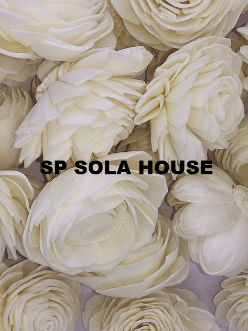 Sola Wood Flower Assortment: Natural White & Mixed Color, 6cm FLOWER DELIVERY