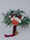 Rustic Autumn Bridal Bouquet/Burgundy Rust bouquet/ Eucalyptus bouquet/Greenery Dried Flowers/Bridesmaid Bouquet/Silk Flower Bouquet Bouquet