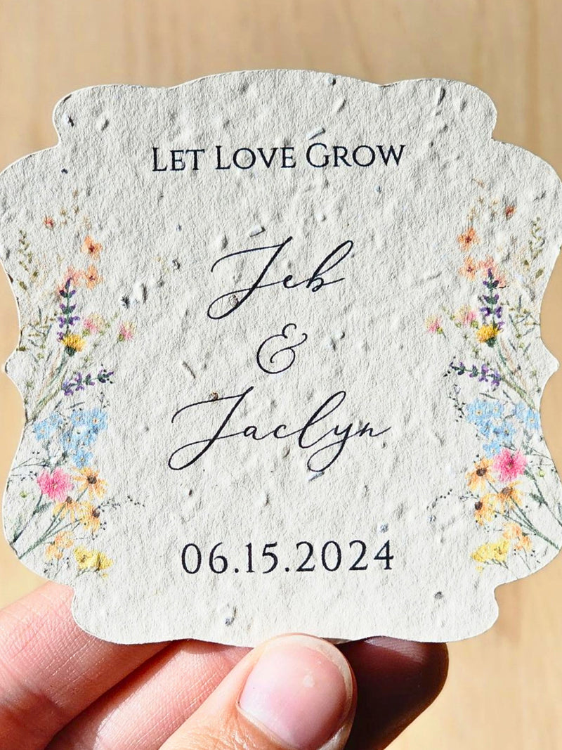 Plantable Wildflower Seed Paper Favors, Eco-Friendly Wedding, Bridal Shower, Baby Shower Favours for Guests seeds bulk
