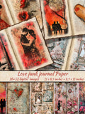Romantic Junk Journal Kit, Shabby Chic Printable Paper, Vintage Love Ephemera, Scrapbooking, Card Making, Craft Kit, Valentine Collage Pages Love Romance Flower