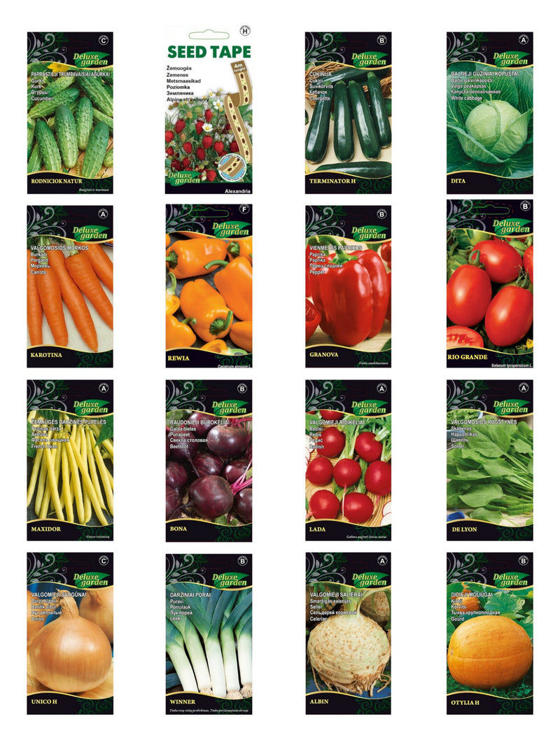 Complete Vegetable Seed Collection - 16 Non-GMO Varieties for Diverse Gardens - High Germination Seeds seeds bulk