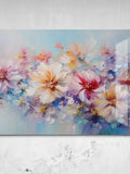 Abstract Flower Art Tempered Glass Wall Art, Ready to Hang House Warming Gift, Modern Glass Art Painting Home Decoration  Office Wall Art house warming flower
