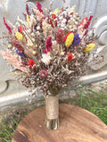Spring Boho Wedding Bouquet, Dried Preserved Flower Bridal Bouquet Bouquet