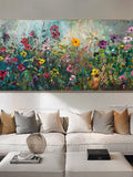 Abstract Colorful Flower Oil Painting on Canvas Abstract Textured Oil Painting Modern Wall Art Living Room Wall Art Original Spring Wall Art house warming flower