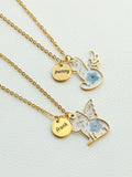 Personalized Pet Name Necklace, Forget Me Not Flower Necklace, Custom Angel Dog Cat Name Memorial Gift, Pet Loss Gift, Pet Sympathy Gift sympathy flower