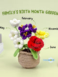 Crochet Birth Flower Pot, Handmade Birth Flower Bouquet, Anniversary Gift, Personalized Gift for Mom, Plant Lover Gift ANNIVERSARY