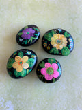 Hand-Painted Floral Rocks, Spring Flowers Garden Decor, house warming flower