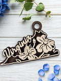 Virginia State Ornament, Dogwood Floral Ornament, VA State Flower Decor, House Warming Gift, Moving Away Gift Home State Memento Exchange house warming flower