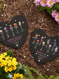 Family Garden Stone Personal Flower Gift Grandma Garden Stone Personal Name Grandkids Birth Flower Stone house warming flower
