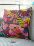 Mixed Australian Florals Cushion Covers | Native Multicoloured Flora Linen Design | 18" (45cm) Made Australia FLOWER DELIVERY