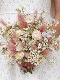 Baby's Breath + Daisy Dried Flower Bridal Bouquet,Blush Dried Flowers Bouquet For Wedding,Bouquet,Boho Wedding Dried Flowers wedding flower