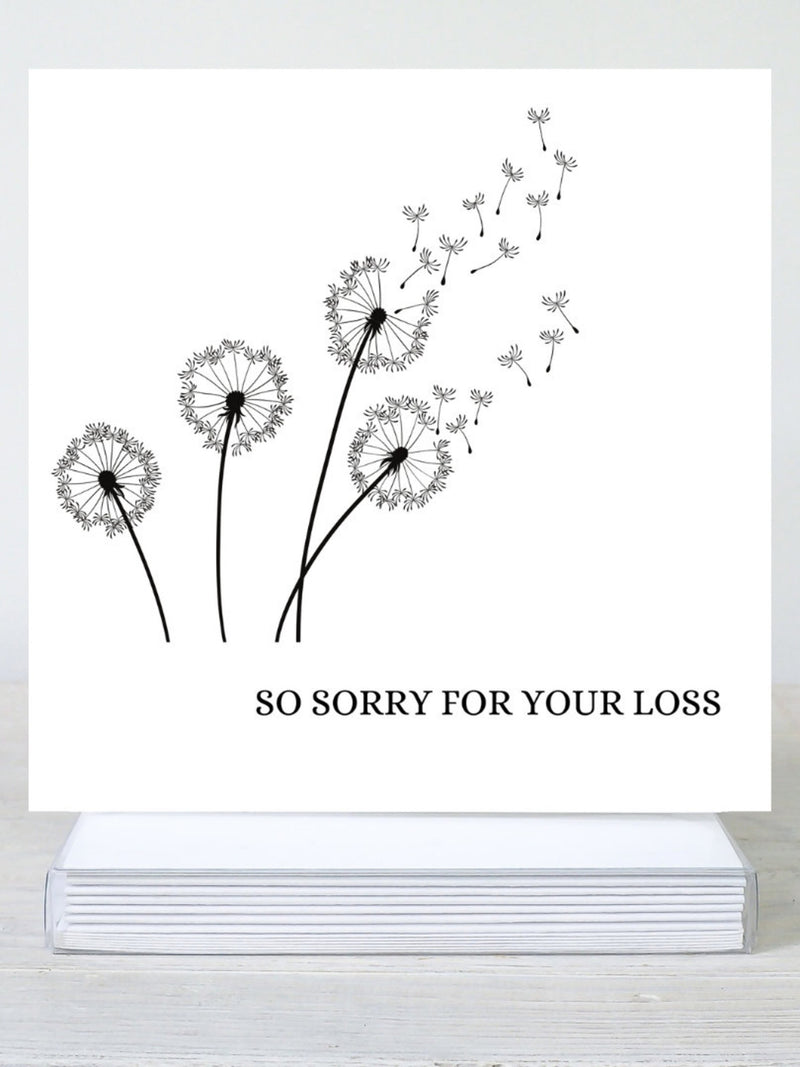 Sympathy Card: Dandelion Design, Condolence Card, Bereavement sympathy flower