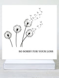 Sympathy Card: Dandelion Design, Condolence Card, Bereavement sympathy flower