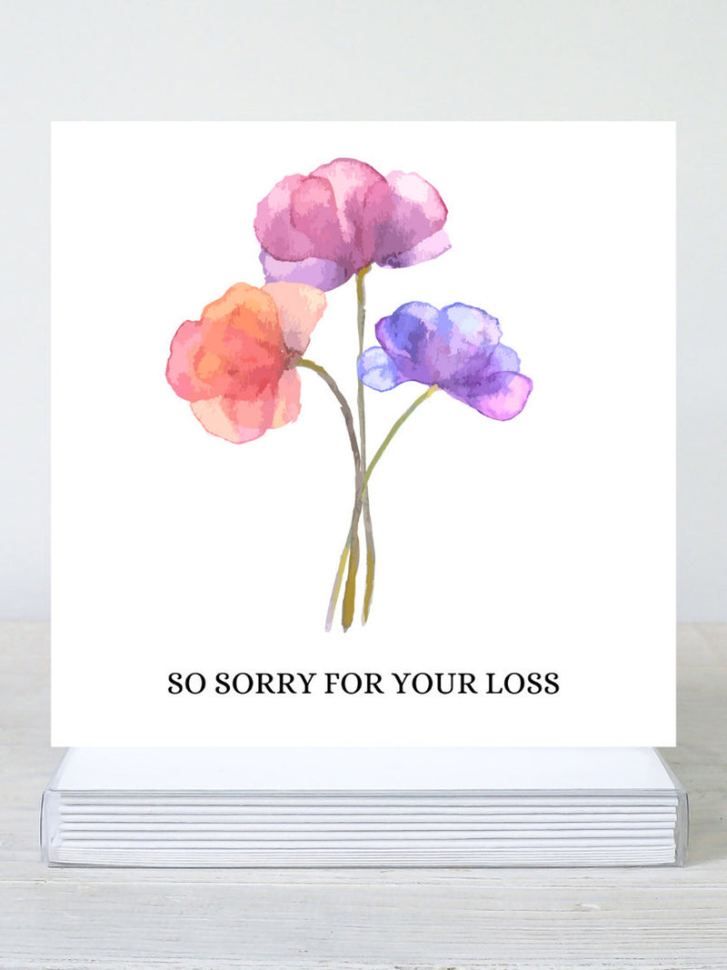 Flower Sympathy Card, Condolences, Grief Card sympathy flower