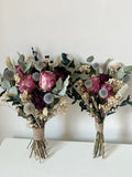 Bloom Burgundy Bridal Bouquet | Dried Rose Boho Wedding Flowers, Eryngium Eucalyptus , Dark Floral Bride, Fall Wedding, Made to Order Bouquet