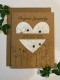 Sympathy Wildflower Seed Card: Plantable Heart, Botanical Condolences sympathy flower