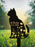 Custom Cat Memorial Stake, Cat Grave Marker, Cat Breed Metal Sign, Pet Memorial Gift, Pet Memorial Plaque, Remembrance Stake, Pet Loss Gift sympathy flower