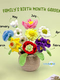Crochet Birth Flower Pot: Handmade Family Garden Arrangement birthday flower
