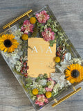 Resin Flower Tray, Gift, Bouquet Preservation, Preserved Wedding Bouquet, Memorial Service Flower, Pressed flower Bouquet