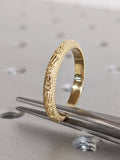 Dainty Floral Band For Women / Floral Botanical Wedding Ring / Solid Gold Floral Wedding Ring / Unique Handmade Floral Carved Flower Pattern wedding flower