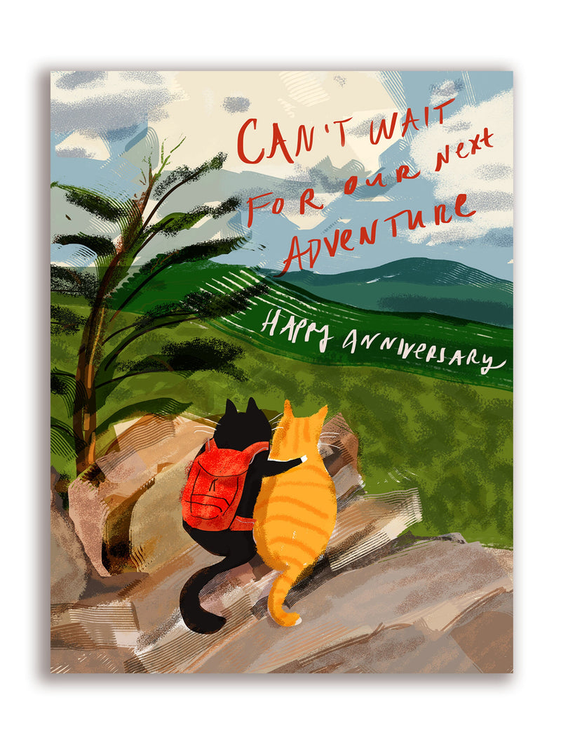 Happy Anniversary Card- Cat Card - Can't Wait for Our Next Adventure ANNIVERSARY