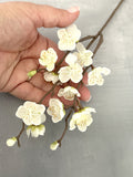 Cream Plum Blossom Pick - Artificial Flowers, Silk Blossoms silk flower