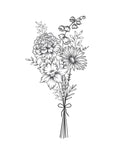 Custom Birth Flower Bouquet, Family Birth Month Tattoo Design, Up to 10 Flowers, Flower Bouquet Print Floral Tattoo Design Digital Download birthday flower