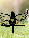 Personalized Cat Memorial Stake, Metal Stake, Cat Loss, Sympathy Sign, Pet Grave Markers, Remembrance Stake, Garden Decor, Flower Cat, Pet sympathy flower