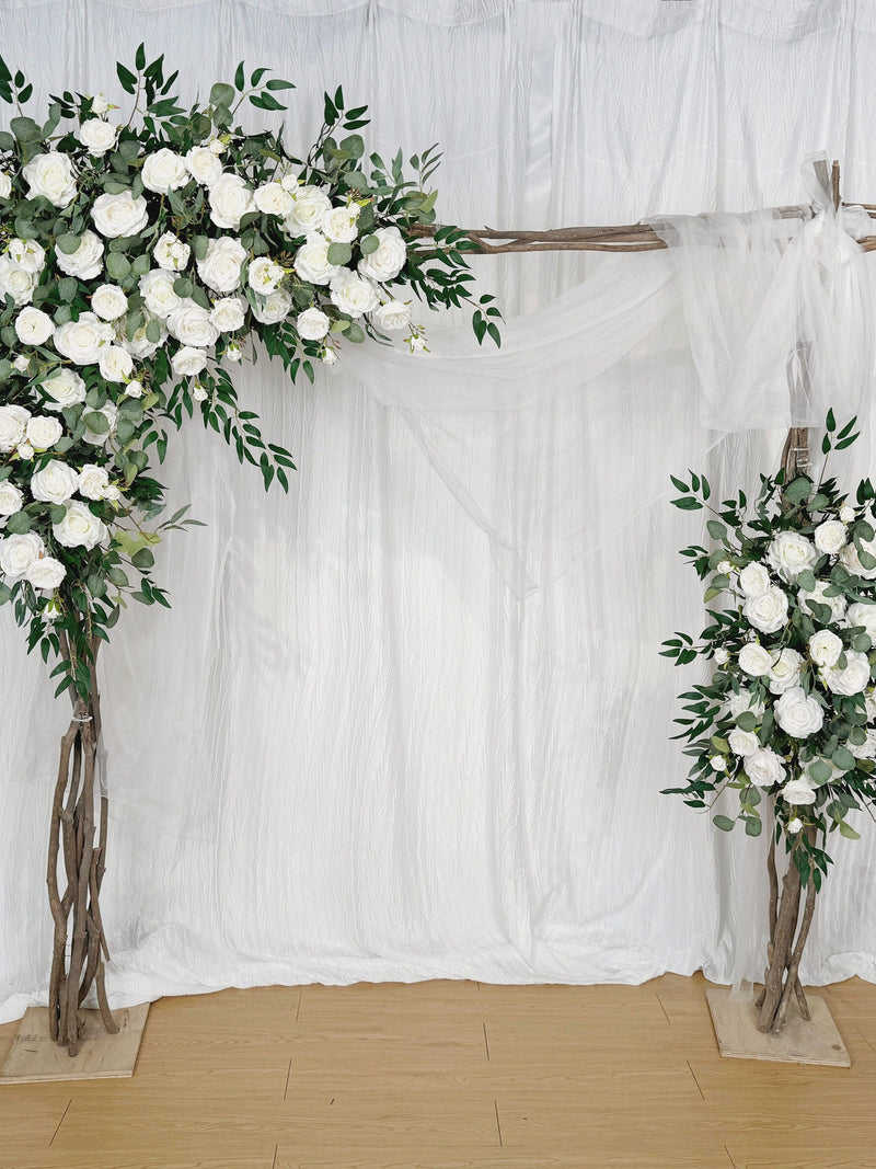White Rose and Eucalyptus Flower Arch for Wedding, Wedding Swag, Wedding Backdrop, Arbour Decor, Gazebo Flowers, Austin Rose, Garden Rose FLOWER DELIVERY