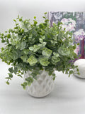 Eucalyptus Plant Faux Greenery, Artificial Plants Living Room Decor, Fake Plants Ceramic Vase, Office Desk Decoration, Realistic Houseplant faux plants