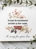 Christian Sympathy Card - Floral Condolence Card with Psalm Quote sympathy flower