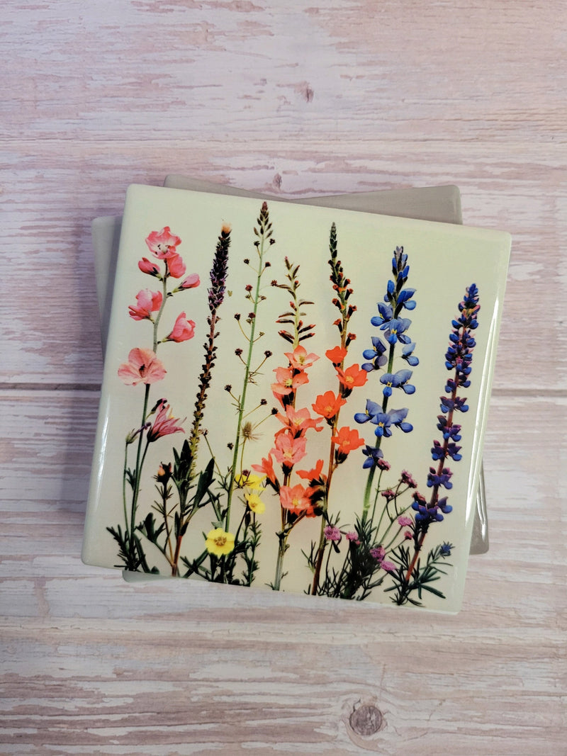Wildflower Sublimation Ceramic Coaster Set house warming flower