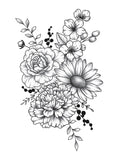 Custom Birth Flower Tattoo Design, Birth Month Tattoo Family Tattoo Grandma Garden Personalized Birth Month Wildflower, Digital Download birthday flower