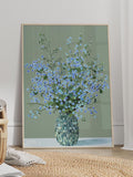 Forget Me Not Flowers Still Life Art Print Canvas or Poster Print, Blue Flower Still Life Vintage Style Scorpion Grass, Botanical Art Print sympathy flower