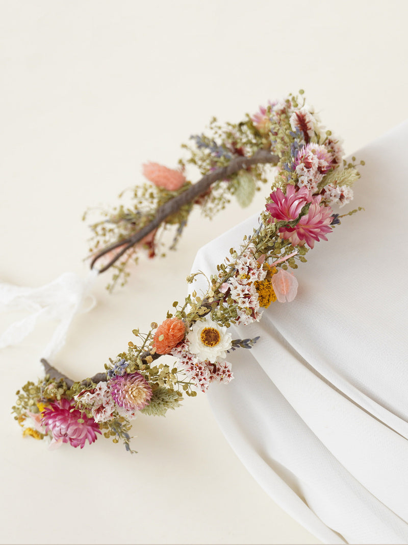 Daisy Dried Flowers  Crown,Boho Bride Crown,Dried Flowers Crown,Bridal Crowns,Wedding Crown wedding flower