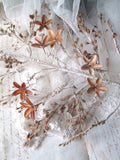 Antique French Wax Flower Bouquet, Glass Pearls, Napoleon III Era FLOWER DELIVERY