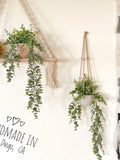 Hanging Faux Eucalyptus Plant in Handmade Concrete Pot - with Jute Twine or as Floating Shelve Decor -  Farmhouse, Boho Decor faux plants