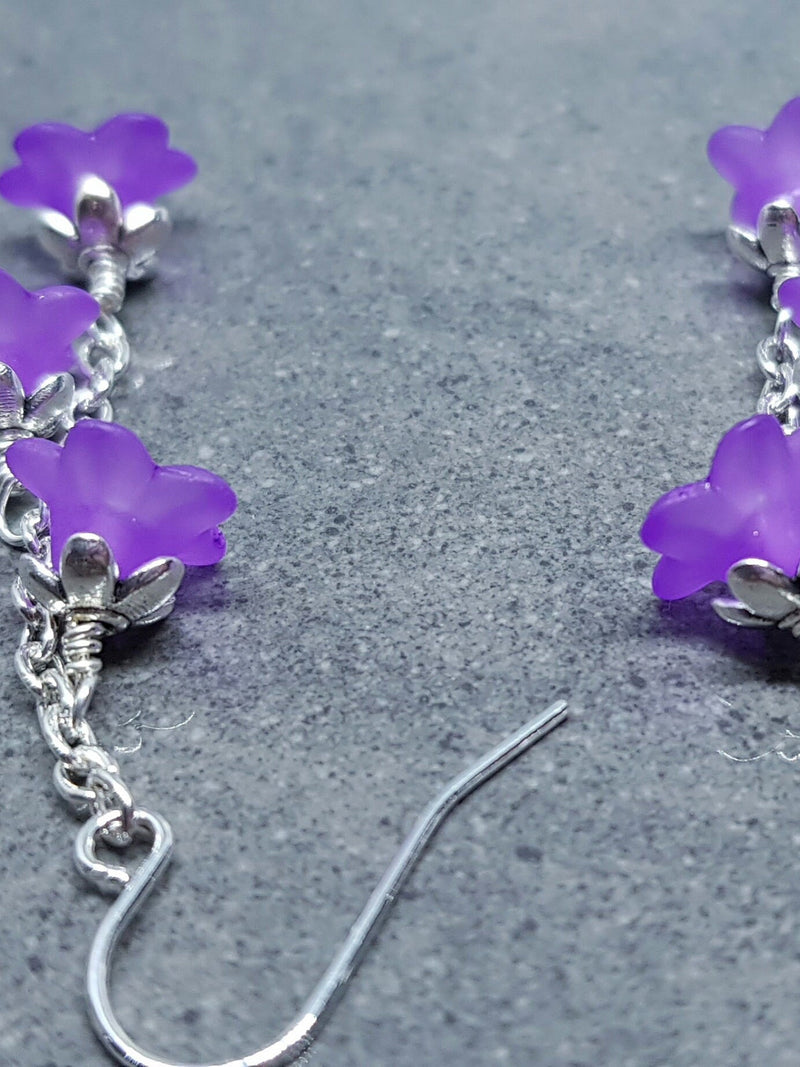 Flower Earrings, Hypoallergenic Ear Wires, Purple Earrings, Boho Jewelry, Simple Vintage Earrings FLOWER DELIVERY