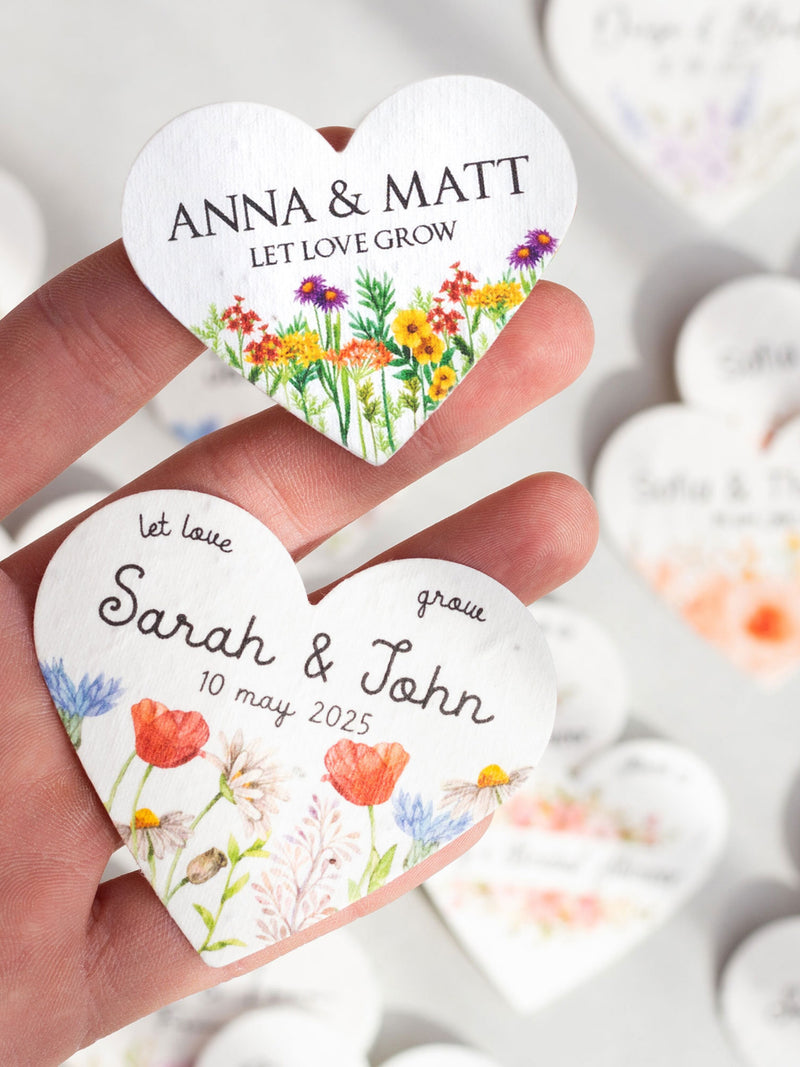 Bulk Plantable Hearts Shapes Thank you Wedding Favors guest gift Custom Seed Paper Heart Wholesale Labels Biodegradable seeds bulk