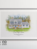 Personalized Watercolor Home Portrait: Custom House Painting (Digital Download) house warming flower