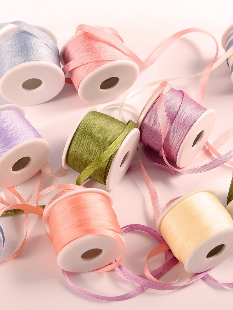 20 Colors 4mm Ribbon - 10 Yards Embroidery Silk Ribbon, 1/8 Inch Silk Ribbon, Embroidery Ribbon for Flowers, Doll's clothing silk flower
